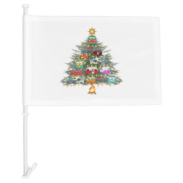 Christmas Tree Vehicles Camping Car Flag (Front)