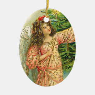 Christmas Tree Vintage Angel Ornament