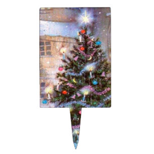 Christmas Tree Vintage Cake Topper