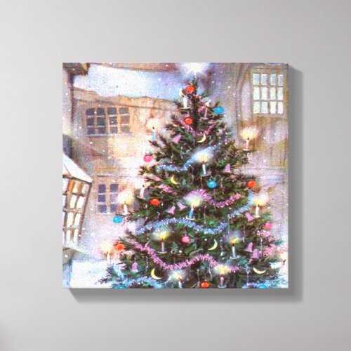 Christmas Tree Vintage Canvas Print