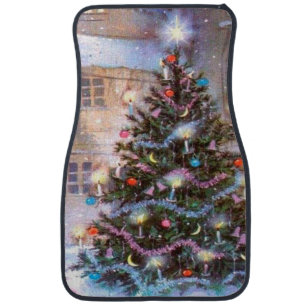 Christmas Tree Vintage Car Mat