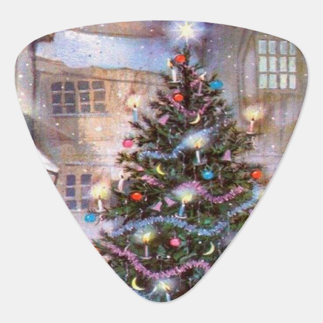 Christmas Tree Vintage Guitar Pick (Front)