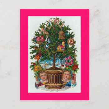Christmas Tree Vintage Holiday Postcard by ebroskie1234 at Zazzle