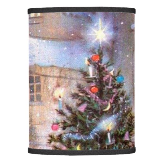 Christmas Tree Vintage Lamp Shade (Front)