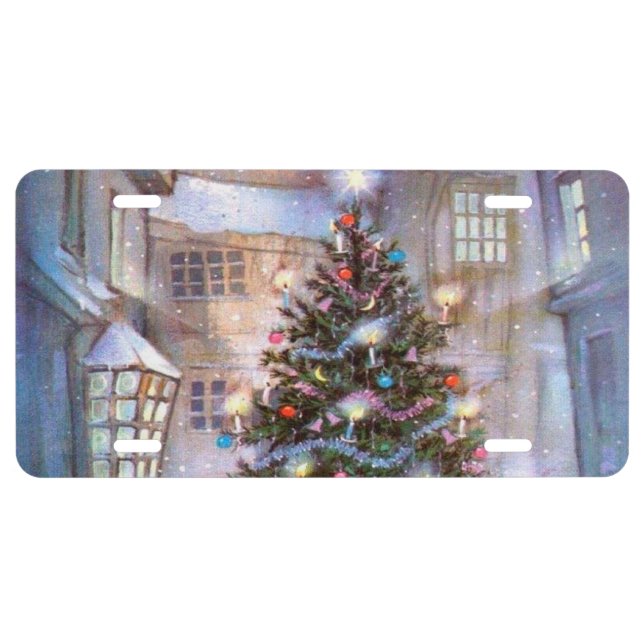 Christmas Tree Vintage License Plate (Front)
