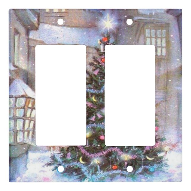 Christmas Tree Vintage Light Switch Cover (Front)