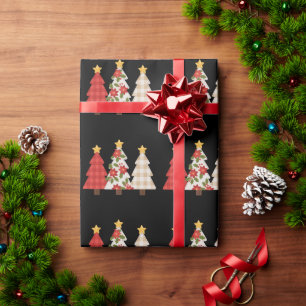 Christmas Tree Vintage Patchwork Cute Holiday  Wrapping Paper