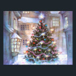 Christmas Tree Vintage Photo Print<br><div class="desc">Beautiful original vintage Christmas tree illustration with sparkling lights.</div>