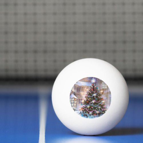 Christmas Tree Vintage Ping Pong Ball