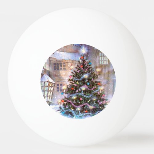 Christmas Tree Vintage Ping Pong Ball