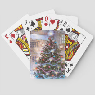Christmas Tree Vintage Poker Cards