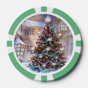 Christmas Tree Vintage Poker Chips
