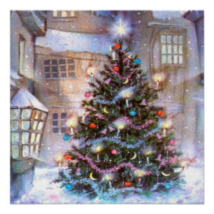 Christmas Tree Vintage Poster