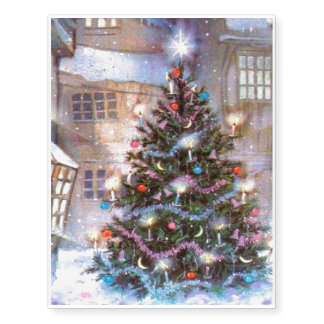 Christmas Tree Vintage Temporary Tattoos