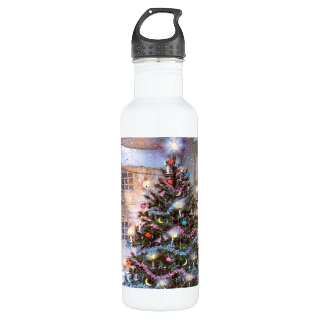 Christmas Tree Vintage Water Bottle (Front)
