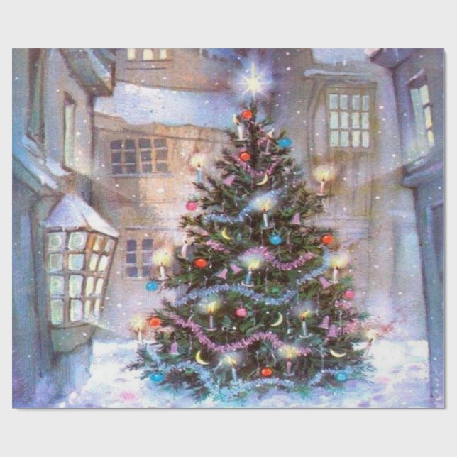 Christmas Tree Vintage Wrapping Paper (Flat)