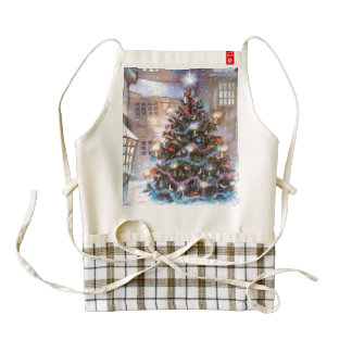 Christmas Tree Vintage Zazzle HEART Apron