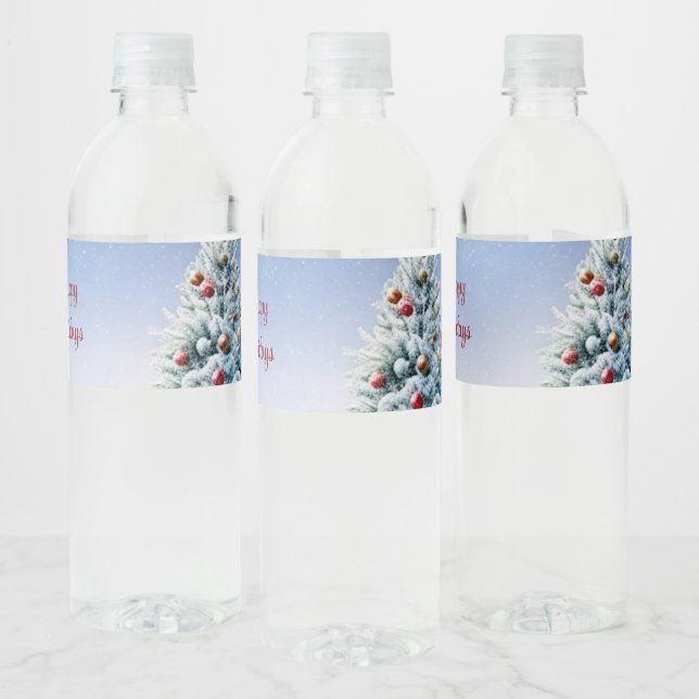 Christmas Tree Water Bottle Label (Bottles)