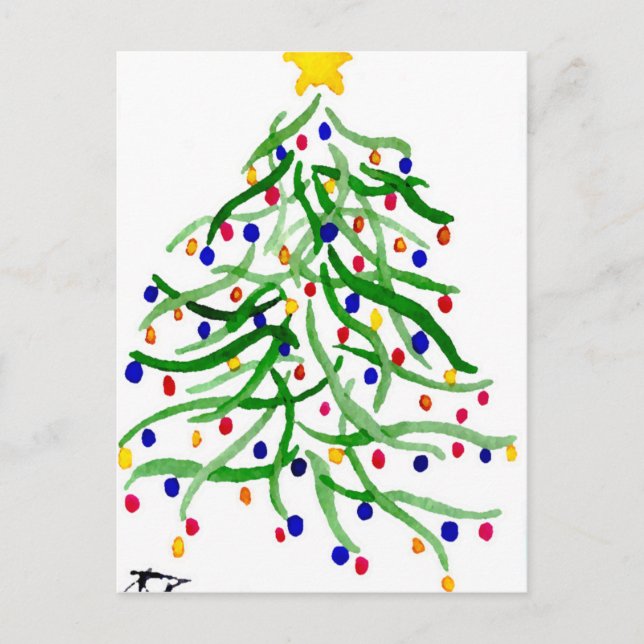 Christmas Tree Watercolor Holiday (Front)