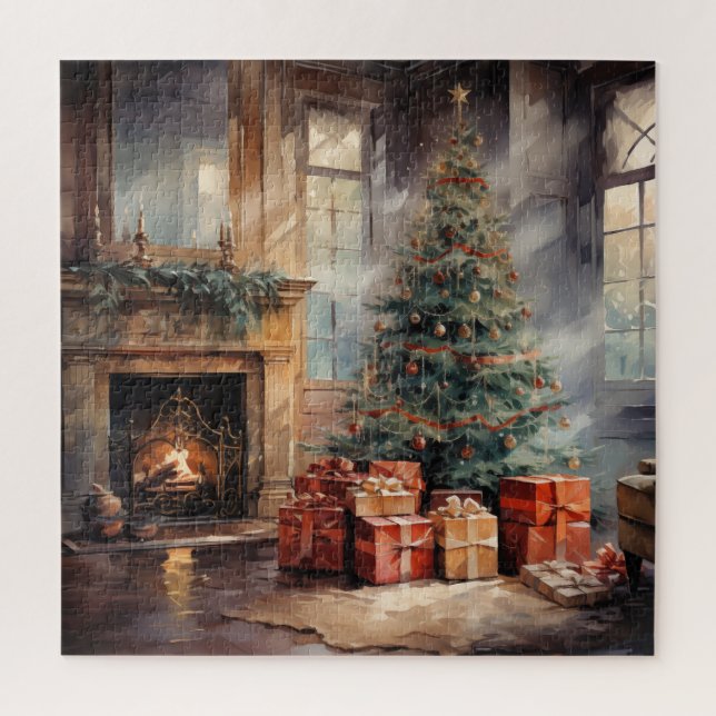 Christmas Tree watercolor  Jigsaw Puzzle (Vertical)