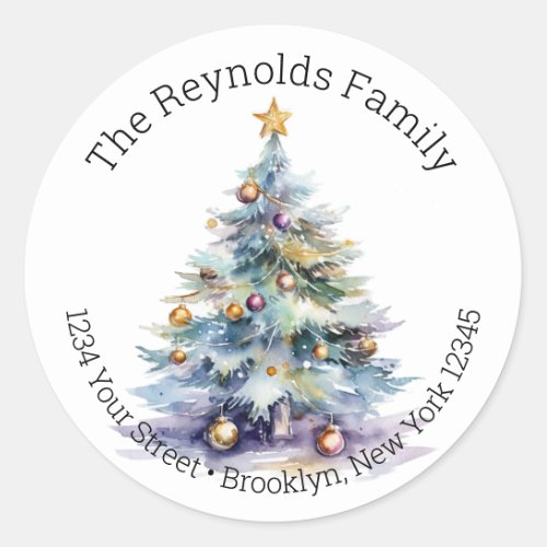 Christmas Tree _ Watercolor  Return Address Labels