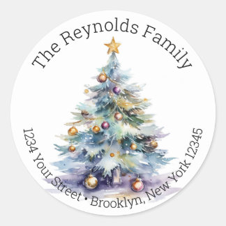 Christmas Tree - Watercolor Return Address Labels