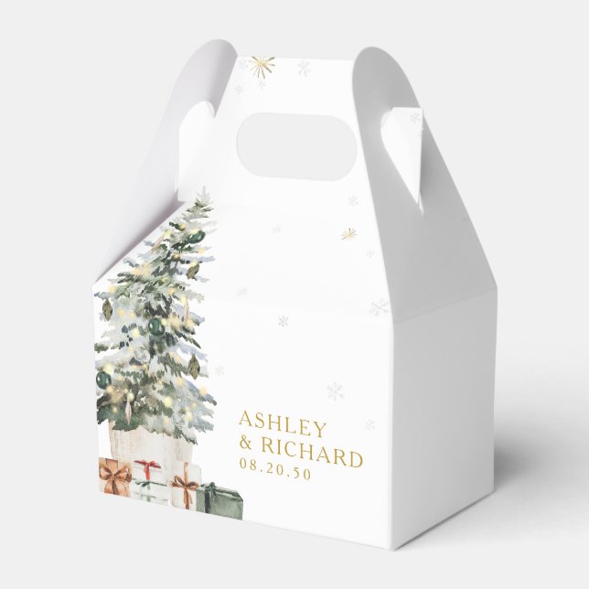 Christmas Tree Wedding Favor Boxes (Front Side)