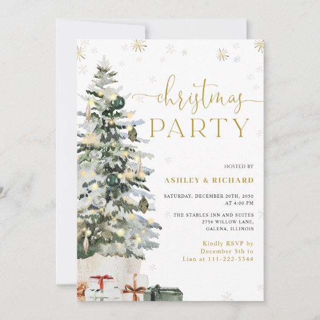 Christmas Tree Wedding Invitation (Front)