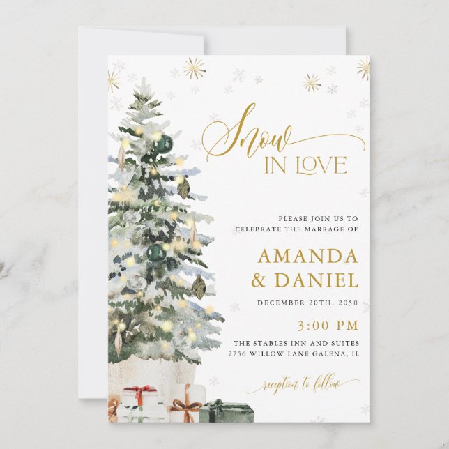 Christmas Tree Wedding Invitations (Front)