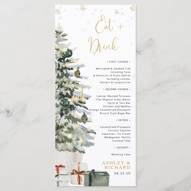 Christmas Tree Wedding Menu  (Front)
