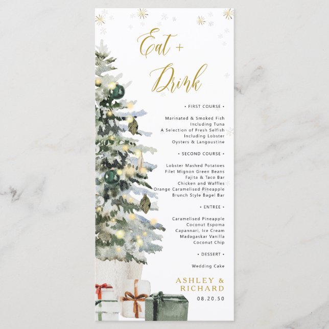 Christmas Tree Wedding Menu  (Front)