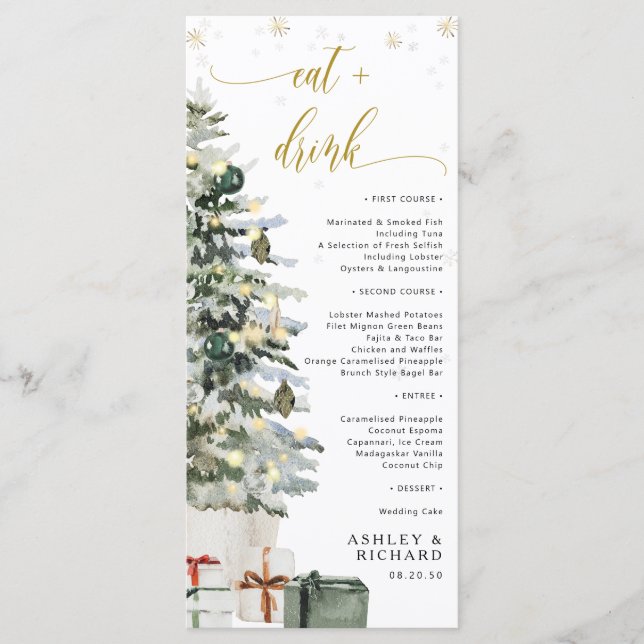 Christmas Tree Wedding Menu  (Front)