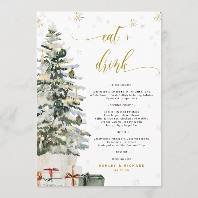 Christmas Tree Wedding Menu  (Front)