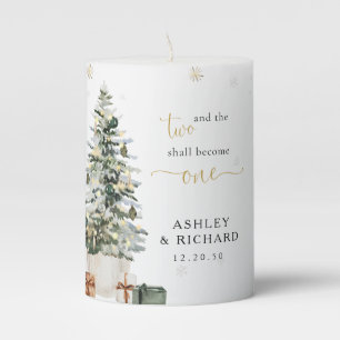 Christmas Tree Wedding Pillar Candle