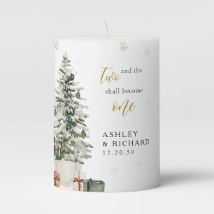 Christmas Tree Wedding Pillar Candle