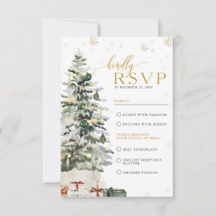 Christmas Tree Wedding RSVP Card