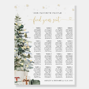 Christmas Tree Wedding Seating Chart Foam Board