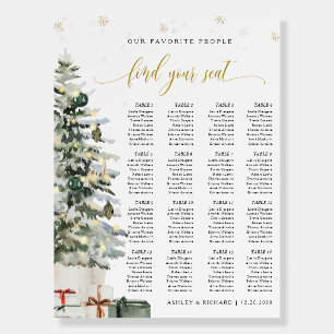 Christmas Tree Wedding Seating Chart Foam Board