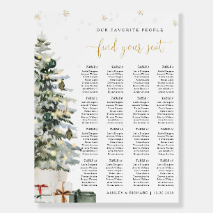 Christmas Tree Wedding Seating Chart Foam Board