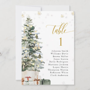 Christmas Tree Wedding Seating Chart Table Card