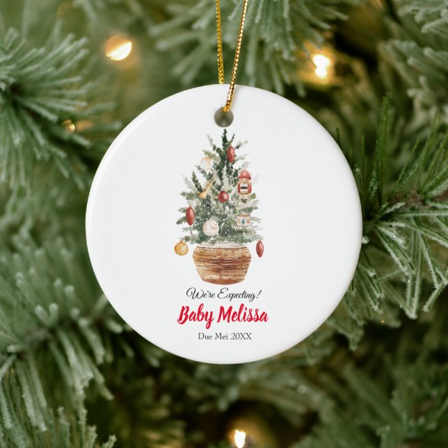 Christmas Tree We're Expecting Parents Ornament (Tree)