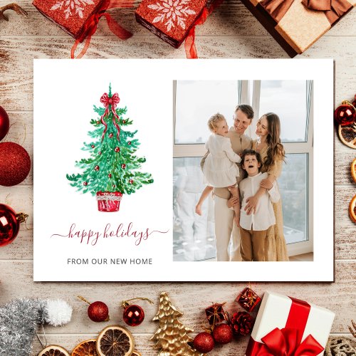 Christmas Tree Weve Moved Photo Holiday Cards