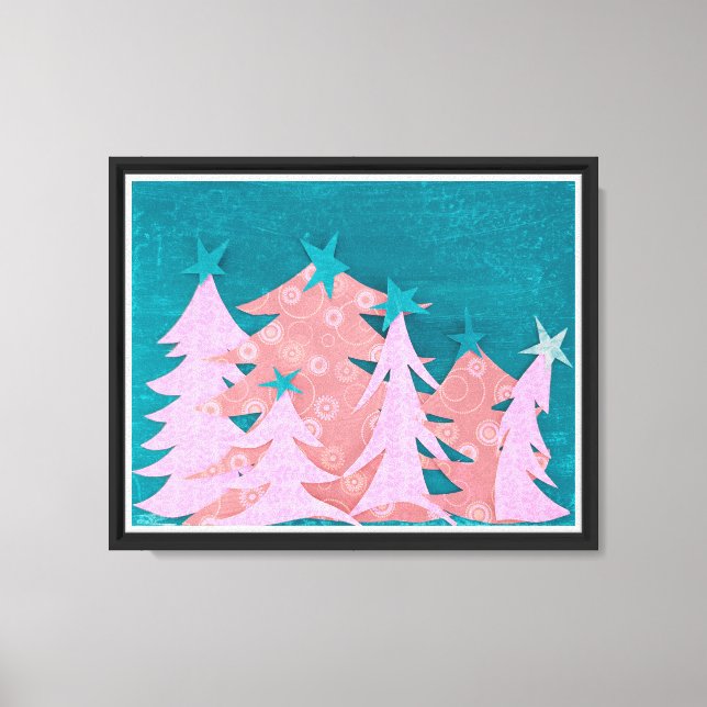 Christmas Tree Whimsy Stretched Canvas Print (Front)