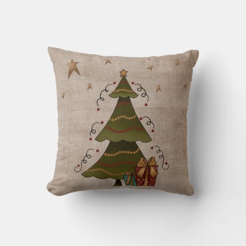 Christmas Tree Whimsy Throw Pillow