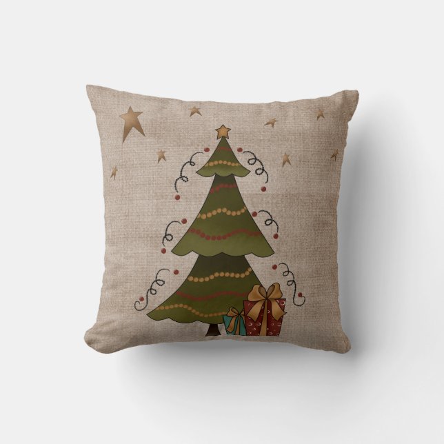 Christmas Tree Whimsy Throw Pillow (Front)