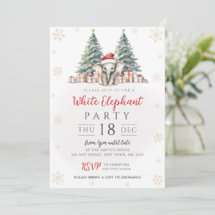 Christmas Tree White Elephant Gift Swap Invitation