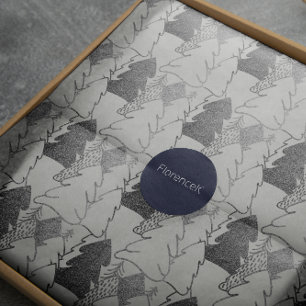 Christmas Tree White Snow Silver Gray Glitter Wood Wrapping Paper