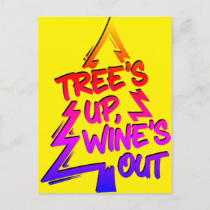 Christmas Tree Wine Lover Postcard