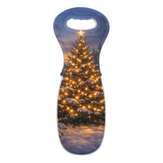 Christmas Tree Wine Tote Holiday Gift Bag