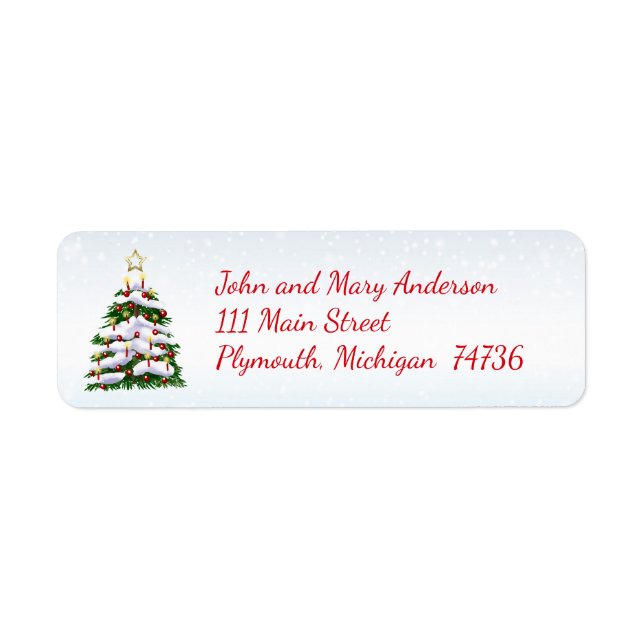 Christmas Tree Winter Address Label (Front)